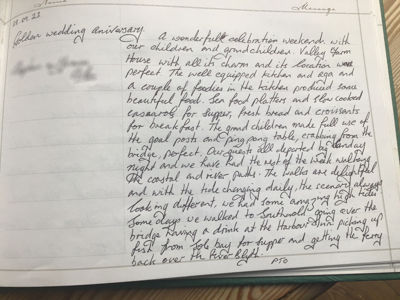 Valley Farm Walberswick Guest book entry by guests
